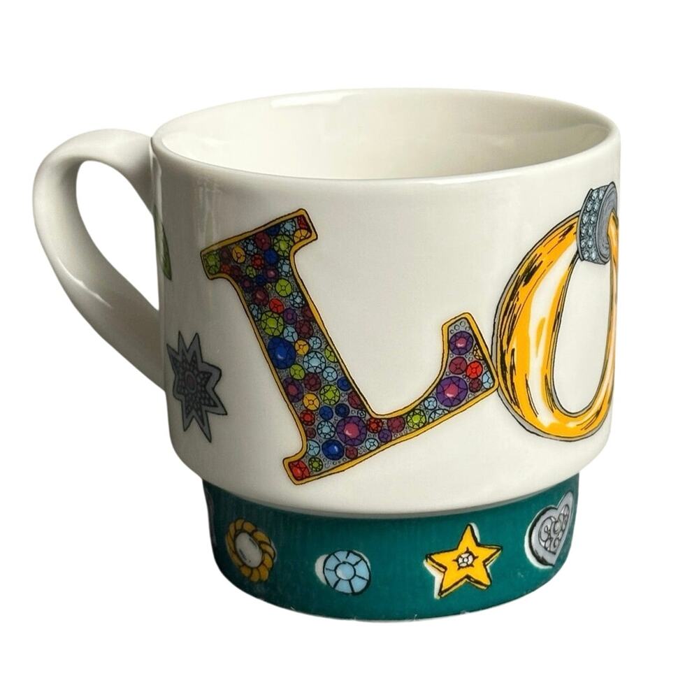 Brighton pedestal mug colorful jewels bling sparkle collectible discontinued
